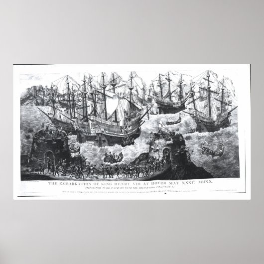 Poster L'embarquement d'Henri VIII à Douvres (Devant)