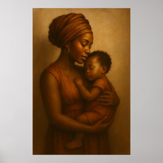 Poster L'Embrace de la mère | Mère africaine et mur des e (Devant)