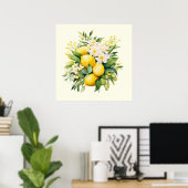 Poster Lemon Bouquet with White Blossoms (Bureau à domicile)