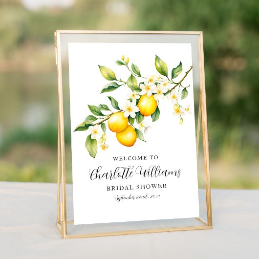 Poster Lemon Bridal Shower Brunch Bienvenue 8x10