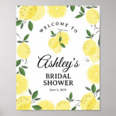 Poster Lemon Bridal Shower Welcome Sign (Devant)