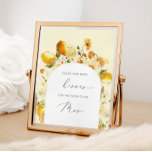 Poster Lemon devine combien de baisers nuptiale douche je<br><div class="desc">Watercolor citrons combien de baisers signe de jeu de douche nuptiale. Éléments correspondants disponibles.</div>