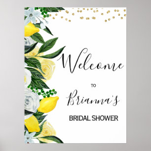 Poster Lemon Floral Main Squeeze Bienvenue à la Baby Show