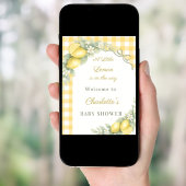 Poster Lemon gingham bow welcome Baby Shower