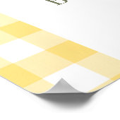 Poster Lemon gingham bow welcome Baby Shower (Coin)