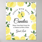 Poster Lemon Guess How Many Candies Game Sign (Devant)