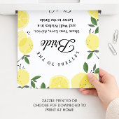 Poster Lemon "Letters to the Bride" Bridal Shower sign