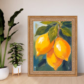 Poster Lemon Tree Watercolor Fruit Painting