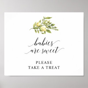 Poster Lemon Typographie Élégante LES BÉBÉS SONT ADORABL