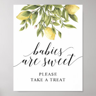 Poster Lemon Typographie Élégante LES BÉBÉS SONT ADORABL