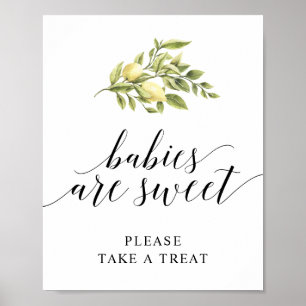 Poster Lemon Typographie Élégante LES BÉBÉS SONT ADORABL
