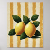 Poster Lemon Wall Art Print Mediterranean Kitchen Decor (Devant)