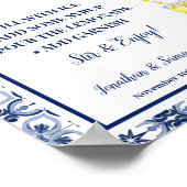 Poster Lemonade Bar Blue Mediterranean Lemons Sign (Coin)