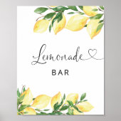 Poster Lemonade Bar Lemon Floral (Devant)