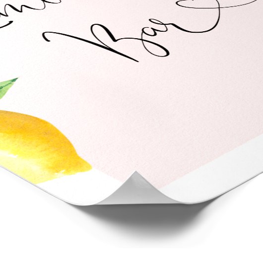 Poster Lemonade Bar rose (Coin)