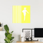 Poster Lemonade Moderne Stripes with Fashion Silhouette (Bureau à domicile)