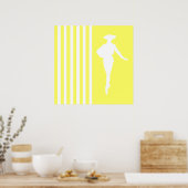 Poster Lemonade Moderne Stripes with Fashion Silhouette (Cuisine)