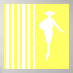Poster Lemonade Moderne Stripes with Fashion Silhouette