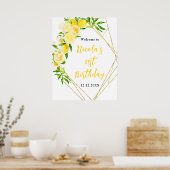 Poster Lemons and Foliage Birthday Welcome (Cuisine)