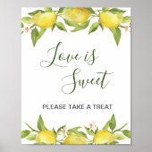 Poster Lemons Blossom Greenery Mariage Dessert Bar (Devant)