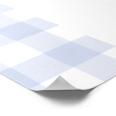 Poster Lemons blue gingham bow garden birthday welcome (Coin)