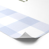 Poster Lemons gingham blue bow boy welcome Baby Shower (Coin)