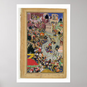 Poster L'empereur Akbar (r.1556-1605) tire Saimal au S
