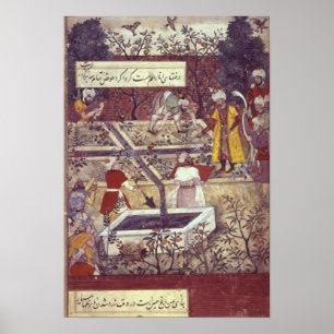 Poster L'empereur Babur et son plan d'architecte