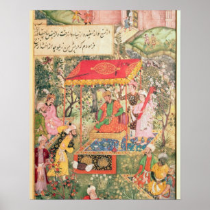 Poster L'empereur du Mogul Babur reçoit les envoyés ouzbe