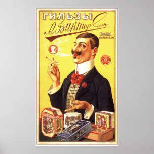 Poster L'Empire Russe Coques de Cigarette Publicité 1900