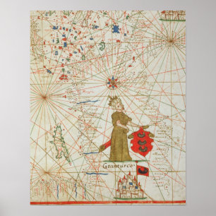 Poster L'Empire turc, d'un atlas nautique, 1646