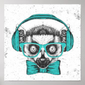 Poster Lemur | Music Lover (Devant)
