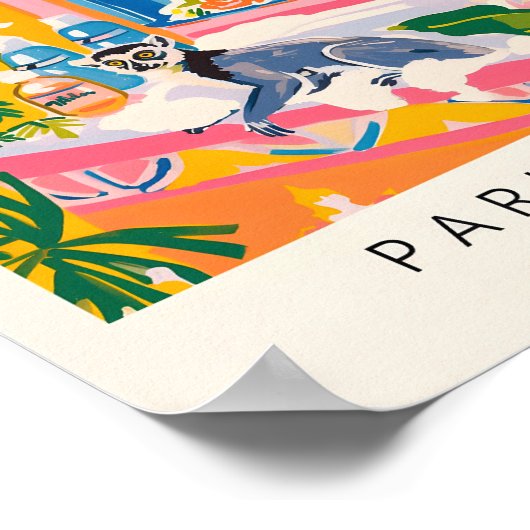 Poster Lémurien Dans Baignoire Impression, Décor Dopamine (Coin)