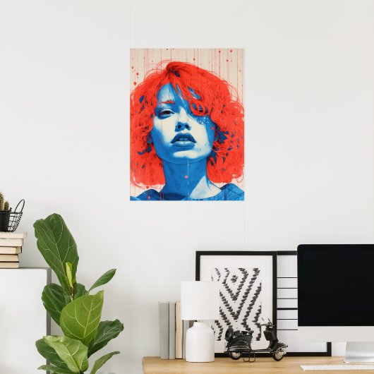 Poster L'Enchantant Tête Rouge (Bureau à domicile)