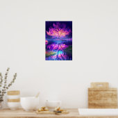 Poster L'enchantement des marais, arbre illuminé de viole (Cuisine)