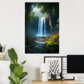Poster L'enchantement d'une belle cascade forestière (Bureau à domicile)