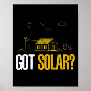 Poster L'énergie solaire a des panneaux solaires amusant 