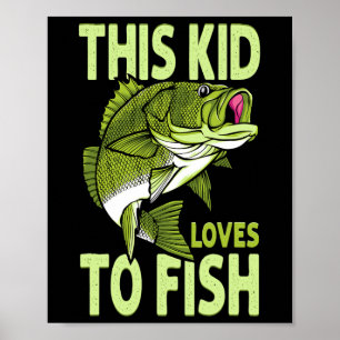 Poster L'enfant aime pêcher le gamin qui pêche 