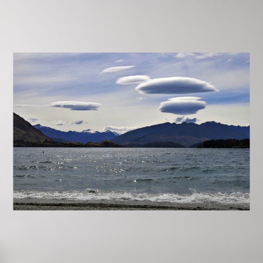 Poster Lenicular Clouds Over Lake Wanaka (Devant)