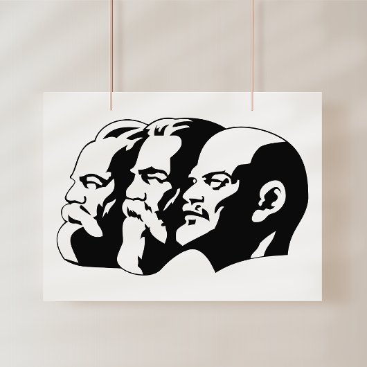 Poster Lenin, Marx, Engels, Soviet Union, Communism
