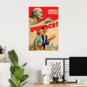 Poster Lenin Soviet Propaganda Poster, CCCP Communism (Bureau à domicile)