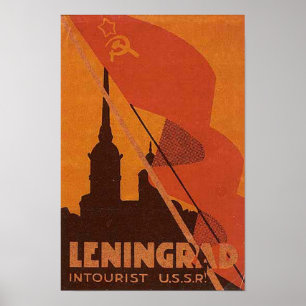 Poster Léningrad URSS Russie soviétique Voyage russe