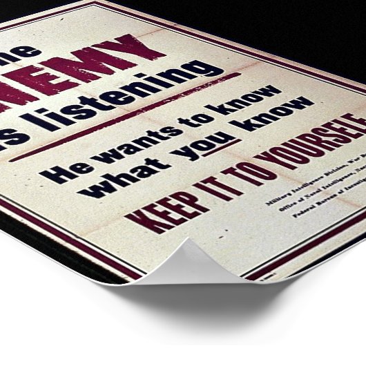 Poster L'ennemi écoute (Coin)