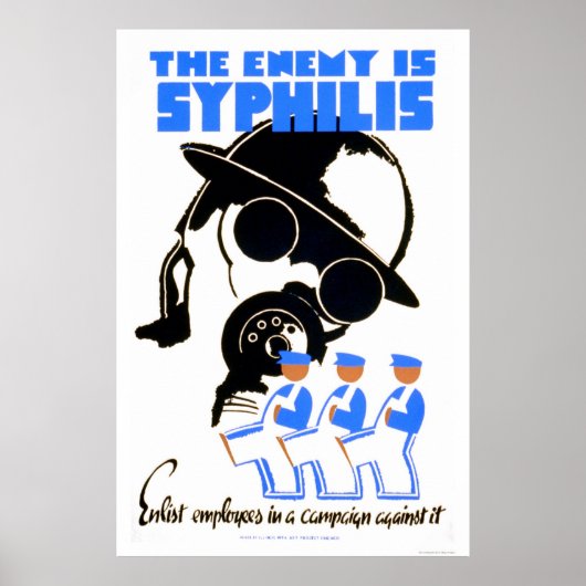 Poster L'ennemi est la syphilis 1938 WPA (Devant)