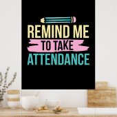 Poster L'Enseignant Art Me Rappelle De Prendre Part À (Cuisine)