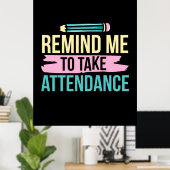 Poster L'Enseignant Art Me Rappelle De Prendre Part À (Bureau à domicile)