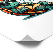 Poster Lente et faim - Tortue Cool (Coin)