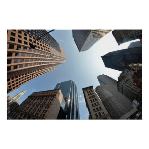 Poster Lentille à oeil de poisson du bâtiment, Boston, Ét