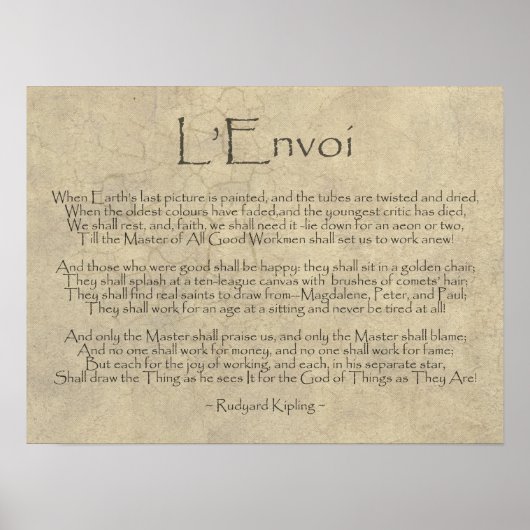 Poster L'Envoi Poem par Rudyard Kipling (Devant)