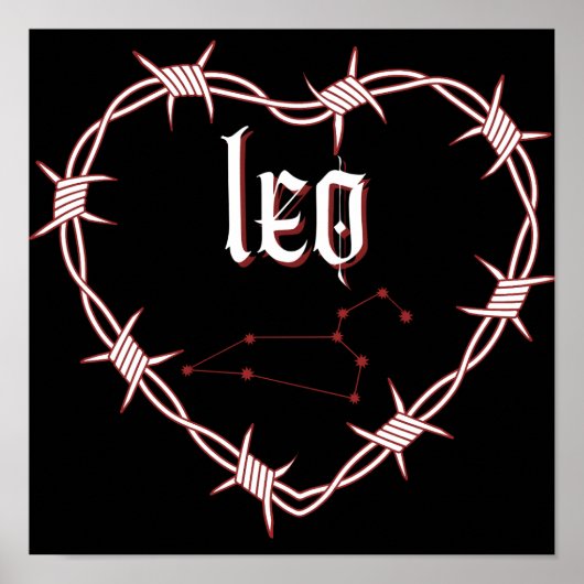 Poster Leo Constellation Art céleste gothique foncé (Devant)